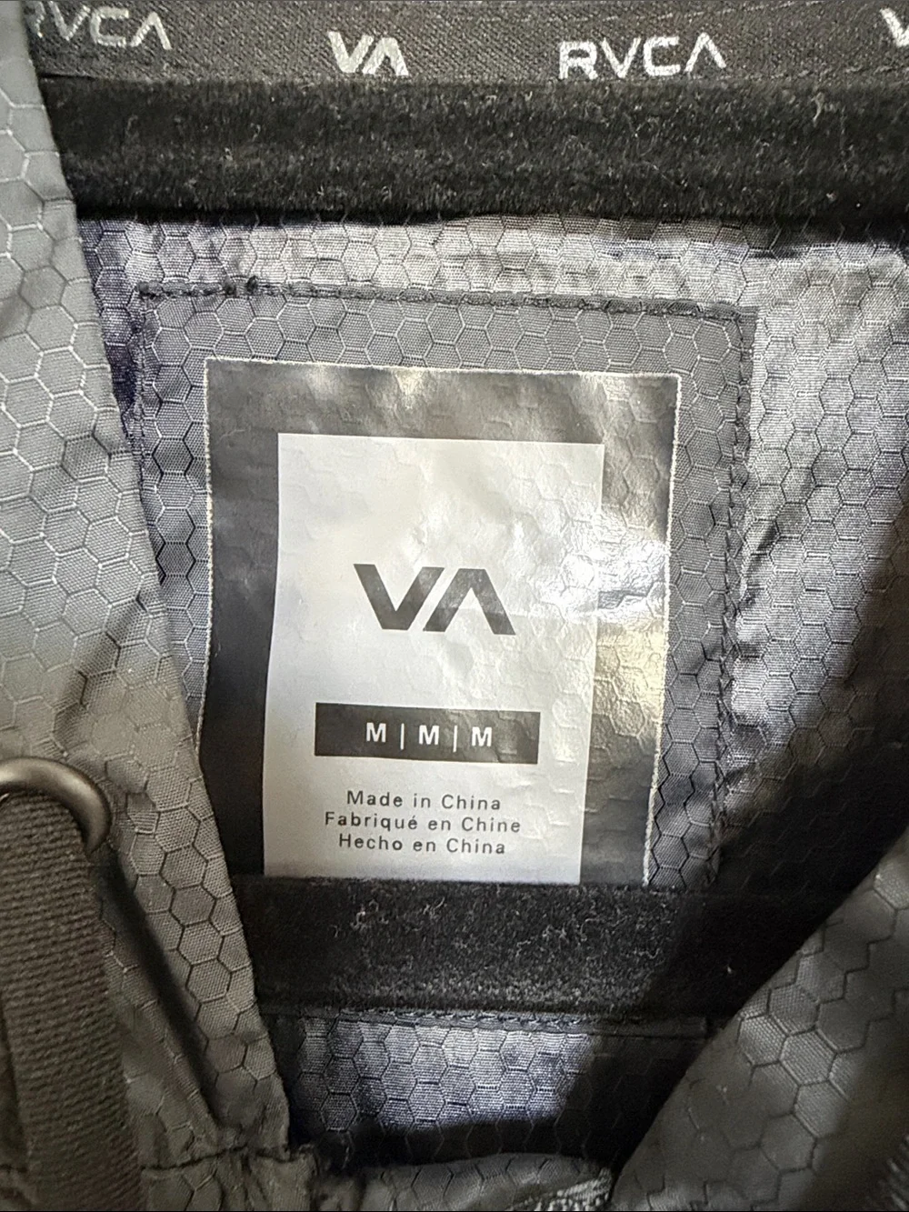 RVCA Men's Hooded Windbreaker Jacket - Charcoal Gray